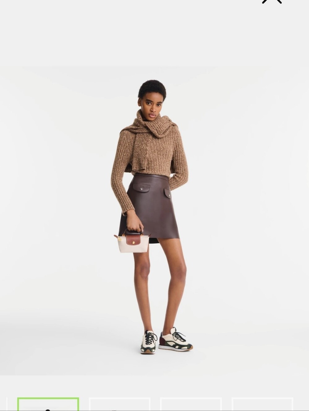 Longchamp Brown & White( Light Cream) Crossbody Bag - Picture 4 of 7